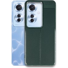 Newface Oppo Reno 11F Kılıf Focus Deri Desen Silikon Arka Kapak