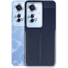 Newface Oppo Reno 11F Kılıf Focus Deri Desen Silikon Arka Kapak