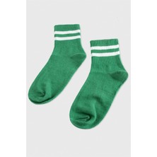 Hg.Aksesuar Çizgili Kolej Çorap