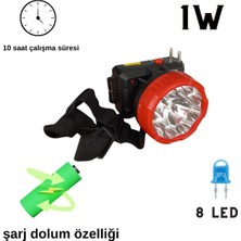 Gold Kama Ultra Güçlü 1W 8led Düşük 10 Yüksek 5 Saate Kadar Çalışma Süreli Kafa Lambası