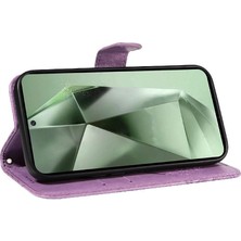 Gx Shop Samsung Galaxy S24 Fe Kabartmalı Kelebek ile Yüksek Kalite Için Flip Case (Yurt Dışından)