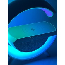 Huzur Elektrik Kablosuz Telefon Şarj Bluetooth Hoparlör Istasyonu Ses Rgb Atmosfer Gece Işık BT-2301