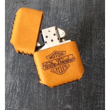 Nikura Craft Nikuracraft Kişiye Özel Benzinli Çakmak Deri Çakmak Hakiki Deri Çakmak Harley Desenli Zippo Tarzı Çakmak