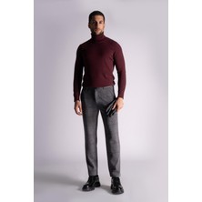 Braccas Straight Fit Ekose Pantolon Gri Ekose