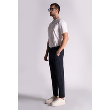 Home Store Beli Yarım Lastikli Slim Fit Chino Crop Pantalon Lacivert