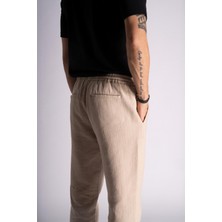 Home Store Pamuk Comfort Fit Jogger Bel Pantolon  Bej
