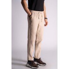 Home Store Pamuk Comfort Fit Jogger Bel Pantolon  Bej