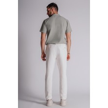 Braccas Erkek Yandan Cepli Beli Lastikli Keten Karışımlı Relaxed Fit Ekru