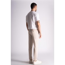 Braccas Yan Lastikli Slim Fit Chino Pantalon Bej