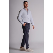 Braccas Erkek Yandan Cepli Beli Ribanalı Slim Fit Chino Pantolon Lacivert