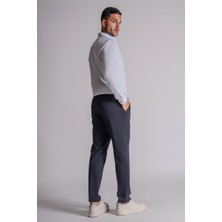 Braccas Erkek Yandan Cepli Beli Ribanalı Slim Fit Chino Pantolon Lacivert