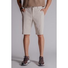 Braccas Erkek Yandan Cepli Klasik Bel Slim Fit Chino Şort Bej