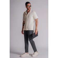 Braccas Erkek Yandan Cepli Beli Lastikli Relaxed Fit Chino Pantolon Antrasit