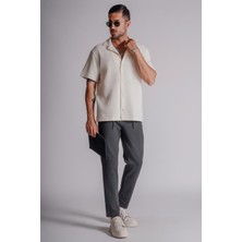 Braccas Erkek Yandan Cepli Beli Lastikli Relaxed Fit Chino Pantolon Antrasit