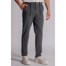 Braccas Erkek Yandan Cepli Beli Lastikli Relaxed Fit Chino Pantolon Antrasit