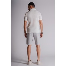 Braccas Erkek Yandan Cepli Klasik Bel Slim Fit Chino Şort Gri