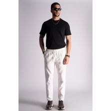 Braccas Slim Fit Jogger Bel Pantolon  Ekru