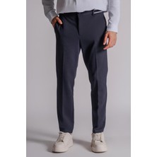 Braccas Erkek Yandan Cepli Beli Ribanalı Slim Fit Chino Pantolon Lacivert