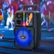 Midex 150 Watt Mikrofonlu Karaoke Eğlence Işıklı Ses Sistemi MXR-150 (Bluetooth Kayıt Usb Şarjlı)