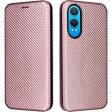 YH Market Oneplus Nord Ce4 Lite Kart Ekleme Manyetik Karbon Fiber Için Flip Case (Yurt Dışından)