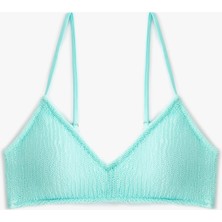 Koton Dokulu Bralet Bikini Üstü Arkası Kopçalı Astarlı Pedli