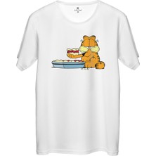 Çakılap Garfield Baskılı Tişört Unisex, Premium Kalite (Rgl-Çf)