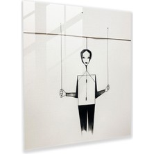 Painted Anarchy Simplistic Marionette Cam Baskı - Kukla, Duvar Süslemesi, Cam Baskı, Modern Sanat, 30X30