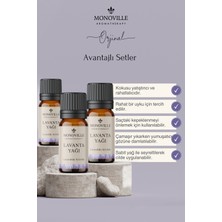 Monoville Lavanta Uçucu Yağı 3'lü Set %100 Saf Ve Doğal ( Lavender Essential Oil) 3x10 ml