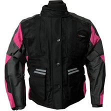 Venom Tourex Gri Siyah Pembe Su Geçirmez Kadın Motosiklet Montu