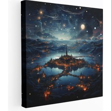 Painted Anarchy Efsanevi Yıldız Haritası Duvar Sanatı - Yıldız Haritası, Kanvas Tablo, Hayal Gücü, Takımyıldızlar, 30X30