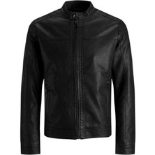 Jack & Jones Jjewarner Jacket Noos Erkek  Deri Mont ve Ceket 12182461 Black