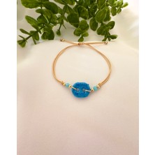 Atelier Çağla Süryani Nazar Boncuğu Altın Renk Ip Bileklik