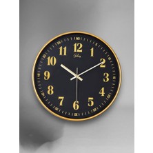 Galaxy D-218-A-9 Eskitme Kadran 30 cm Sessiz Akar Duvar Saati Gold-Lacivert