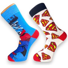 Çimpa Yetişkin Superman Disney Çorap 2'li Paket