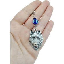 Biuti Üç Boyutlu Kurt Nazar Boncuğu Dikiz Ayna Süsü Metal Hediyelik Aksesuar