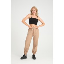 Twenty3 Twenty3 Kadın Basic Beli Ve Paçası Lastikli Rahat Kalıp Gabardin Kumaş Jogger Pantolon