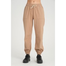 Twenty3 Twenty3 Kadın Basic Beli Ve Paçası Lastikli Rahat Kalıp Gabardin Kumaş Jogger Pantolon