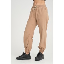 Twenty3 Twenty3 Kadın Basic Beli Ve Paçası Lastikli Rahat Kalıp Gabardin Kumaş Jogger Pantolon