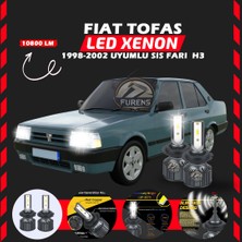 Furens Fiat Tofaş Sis Farı Uyumlu Şimşek Etkili Led Xenon Premium Series H3