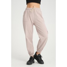 Twenty3 Twenty3 Kadın Basic Beli Ve Paçası Lastikli Rahat Kalıp Gabardin Kumaş Jogger Pantolon