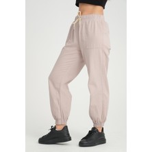 Twenty3 Twenty3 Kadın Basic Beli Ve Paçası Lastikli Rahat Kalıp Gabardin Kumaş Jogger Pantolon