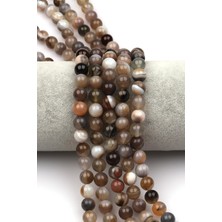 Alibaba Doğaltaş Madagaskar Akik Doğal Taş Dizi 8 mm Küre Kesim