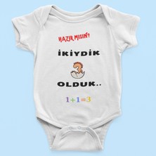 Nino Store Ikiydik 3 Olduk Yazılı Hediyelik Baskılı Bebek Giyim Body Zıbın