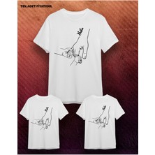 Elbiseciniz Anne - Baba Çocuk Kombin Baskılı Pamuklu T-Shirt(Tek Adet Fiyatıdır Kombin Için Ekleme Yapınız)