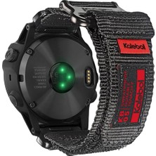 Garmin Tactix 7 Amoled Edition / Tactix 7 Pro / Quickfit 26MM Saat Kayışı Naylon Etiket Bilek Bandı - Siyah (Yurt Dışından)