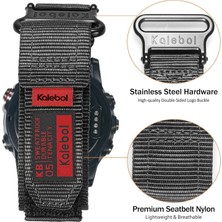 Garmin Tactix 7 Amoled Edition / Tactix 7 Pro / Quickfit 26MM Saat Kayışı Naylon Etiket Bilek Bandı - Siyah (Yurt Dışından)