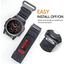 Garmin Tactix 7 Amoled Edition / Tactix 7 Pro / Quickfit 26MM Saat Kayışı Naylon Etiket Bilek Bandı - Siyah (Yurt Dışından)