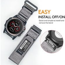 Garmin Tactix 7 Amoled Edition / Tactix 7 Pro / Quickfit 26MM Saat Kayışı Naylon Etiket Bilek Bandı - Gri (Yurt Dışından)