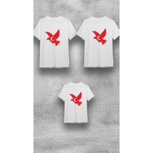 Elbiseciniz 29 Ekim Türk Bayrağı Güvercin Baskılı Beyaz %100 Pamuk Süprem T-Shirt