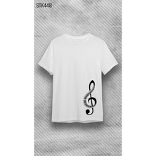 Elbiseciniz Bisiklet Yaka Sol Anahtarı Baskılı Beyaz T-Shirt